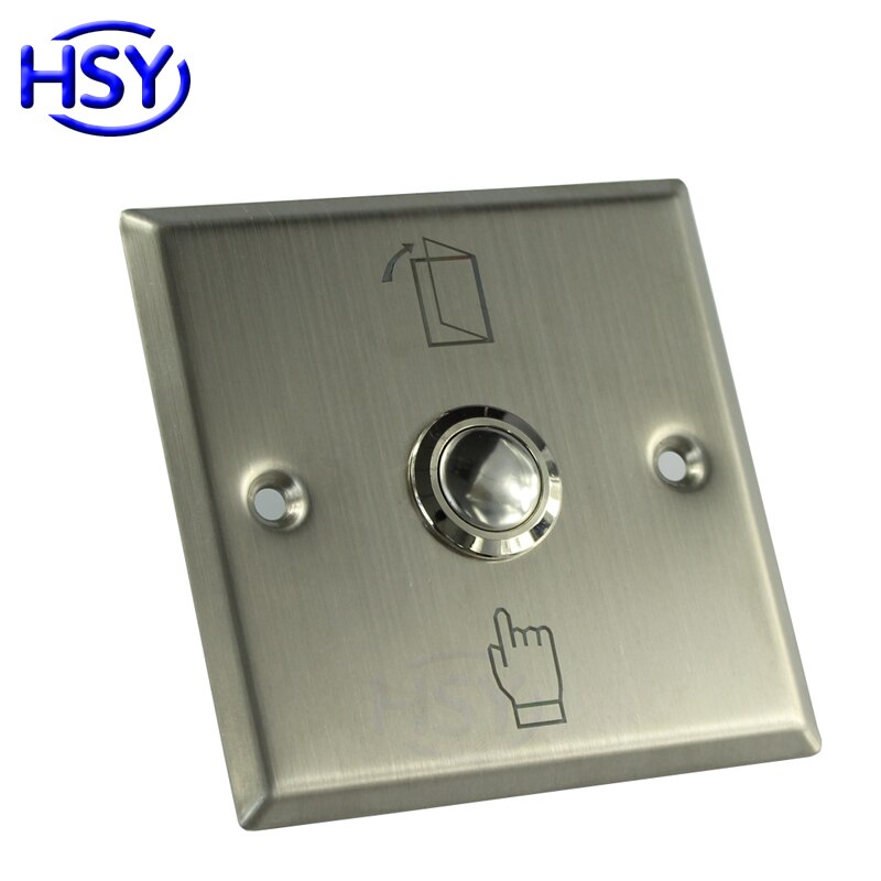 HSY Stainless Steel Door Release Exit Button Optional LED Blue Backlight Emergency Push Switch For Access Control System