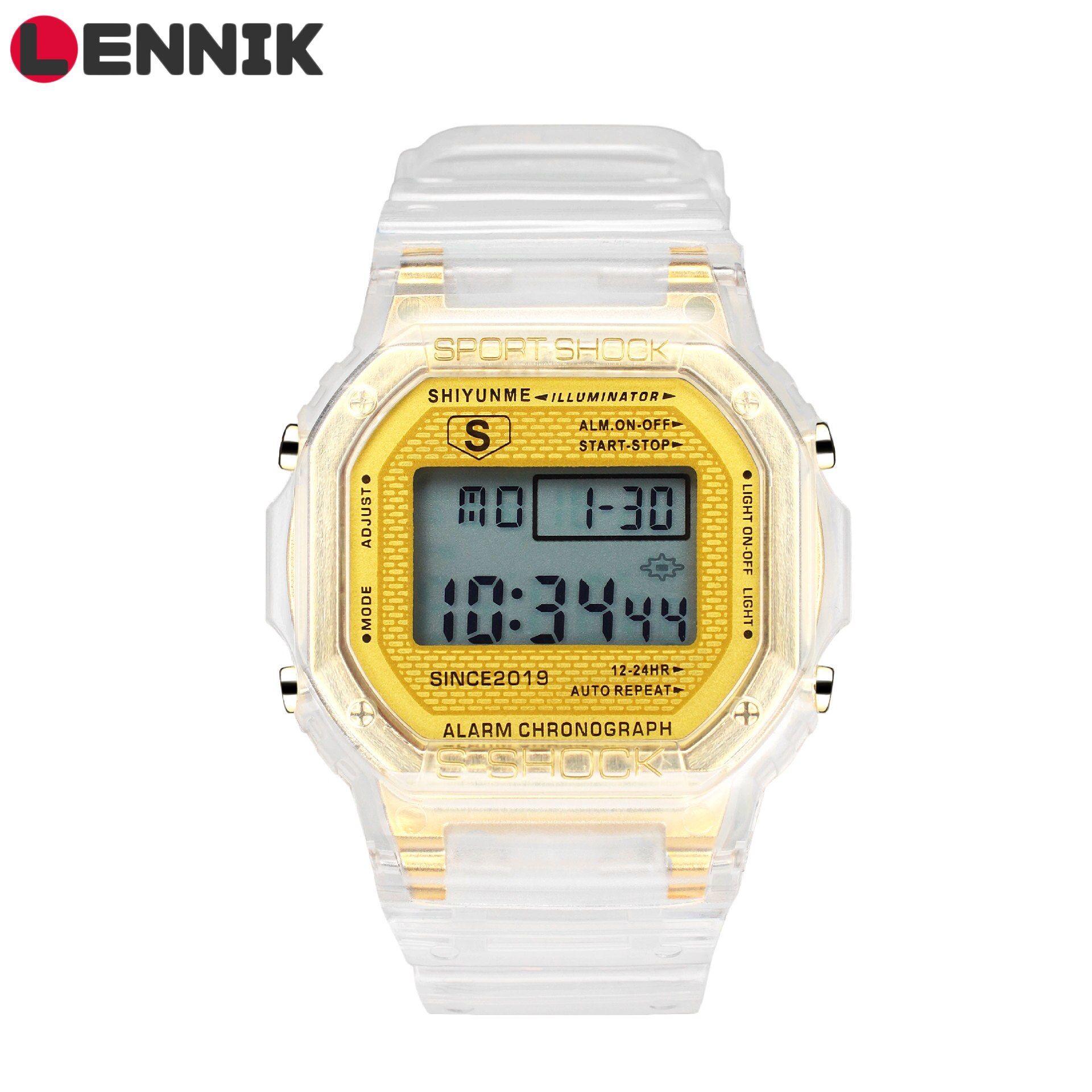 LENNIK-reloj electrónico para estudiantes, sencillo y , coreano, niños y adolescentes, cuadrado pequeño, resistente al agua, C296