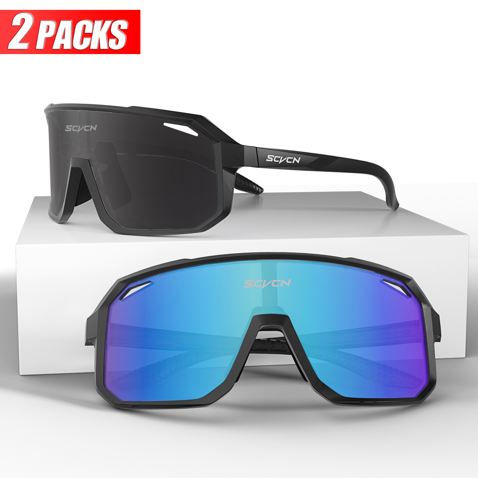 SCVCN Sport Männer UV400 Sonnenbrille Radfahren Gläser Runing Cycl Camp Bike Brillen MTB Outdoor Brille Fahrrad Frauen Jagd