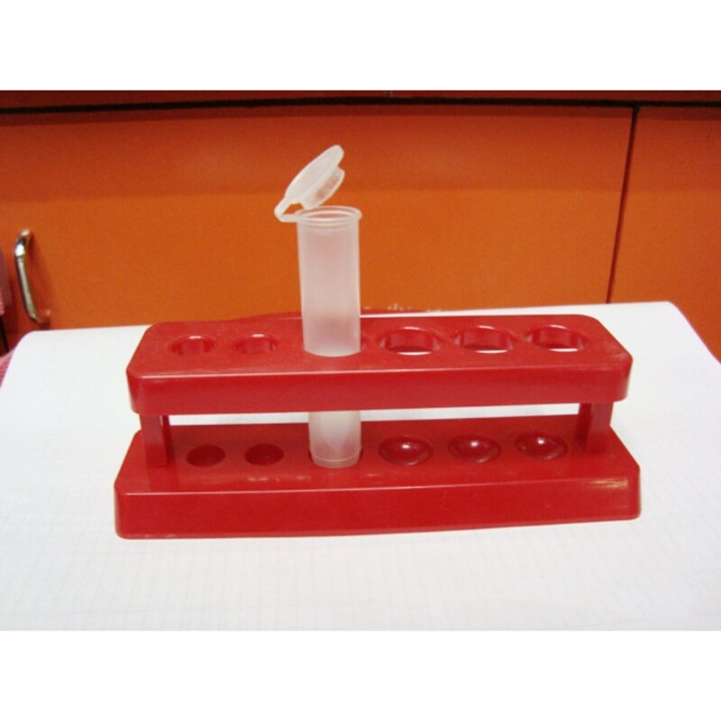 1pcTest Tube Holder 6 Hole Plastic Rack Red Stand Burette Stand Shelf Laboratory Test Tube Rack