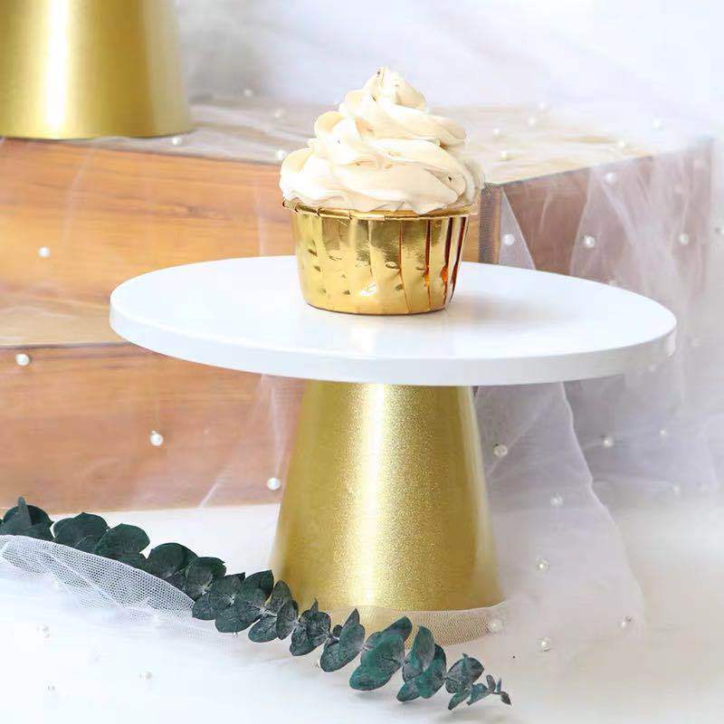 Soporte de Metal para pasteles, bandeja de Metal para postres, pasteles, macarrón, para de cumpleaños, Navidad, boda, dorado