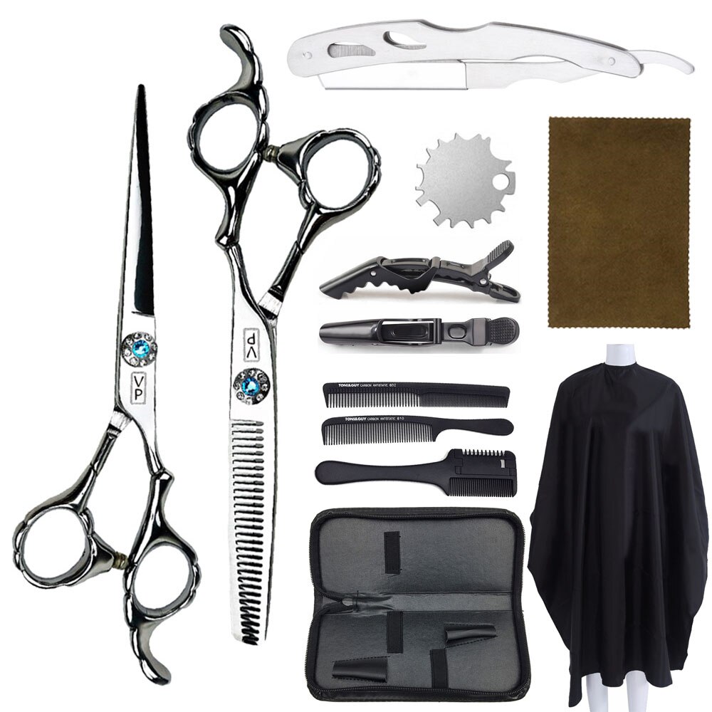 Kappers Schaar Professionele Kappers Schaar Set 6 Inch Kappersscharen Japan 440C Kappers Schaar: Hairdressing set 16