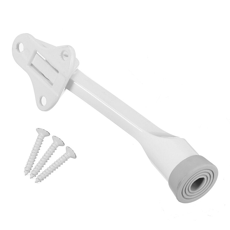 1PC Door Mounted Stopper Stop Kick Down Home Holder Rubber Buffer Door Mounted Stopper With Catch Screw Mount: White