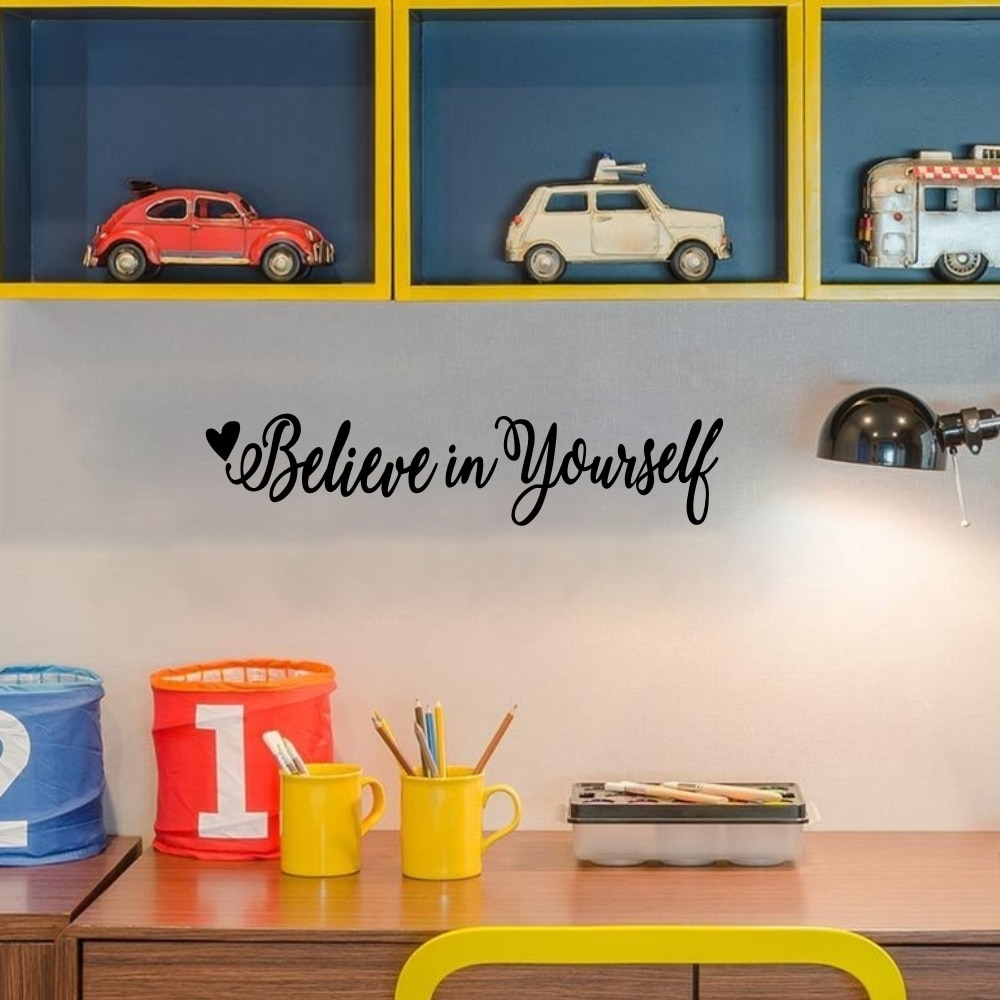 Motivational Quote Vinyl Lettering Believe in yourself Wall Decal Home Decoration Sticker Art Decor