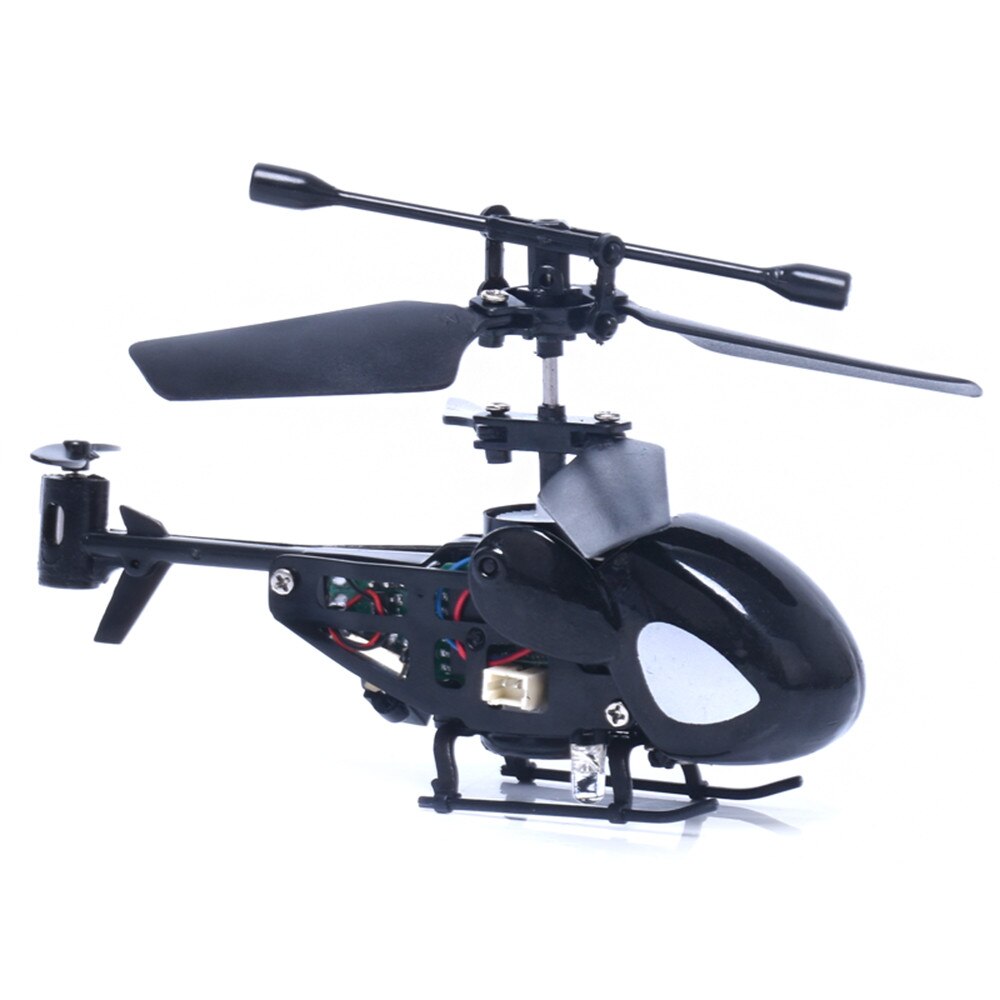 Grappige RC 2CH Mini rc helicopter Radio Afstandsbediening Vliegtuigen Micro 2 Kanaals Novelty Kids toys Juguetes brinquedos игрушки: Black