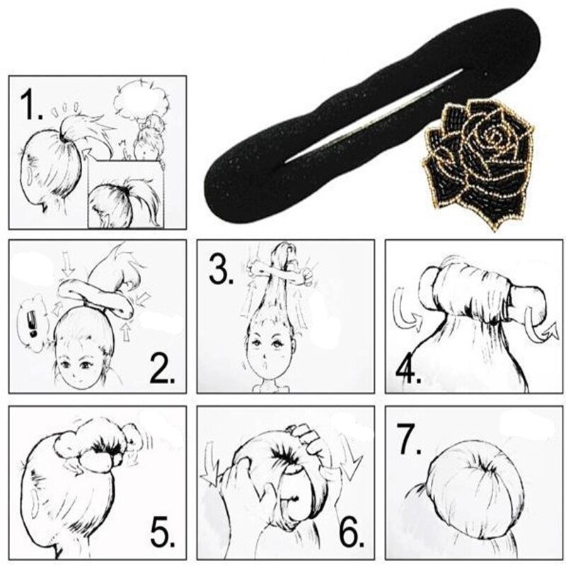 Vrouwen Meisjes Magic Hair Styling Gereedschap Spons Haar Donut Bun Maker Voormalig Twist Kapsel Clip DIY Donuts Haar Bun Gereedschap roller