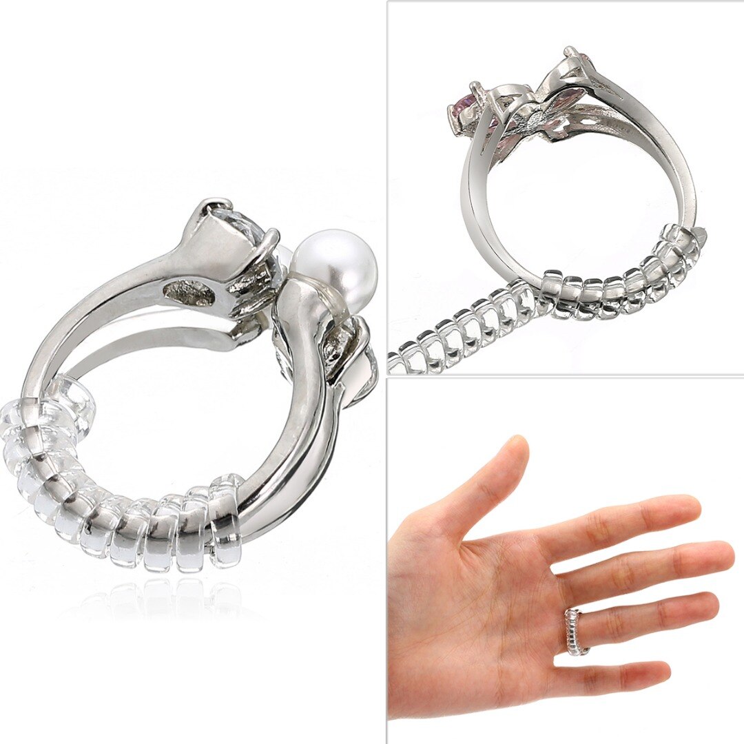 12 stks/partij Vintage Spiraal Gebaseerd Ring Maat Richter Vinger Ring Guard Tightener Reducer Resizen Gereedschap Sieraden Onderdelen Shellhard