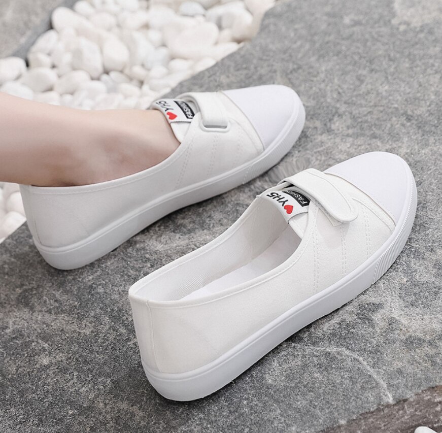Baskets femme toile chaussures femme chaussures plates chaussures blanches chaussures décontractées noir mocassins femme