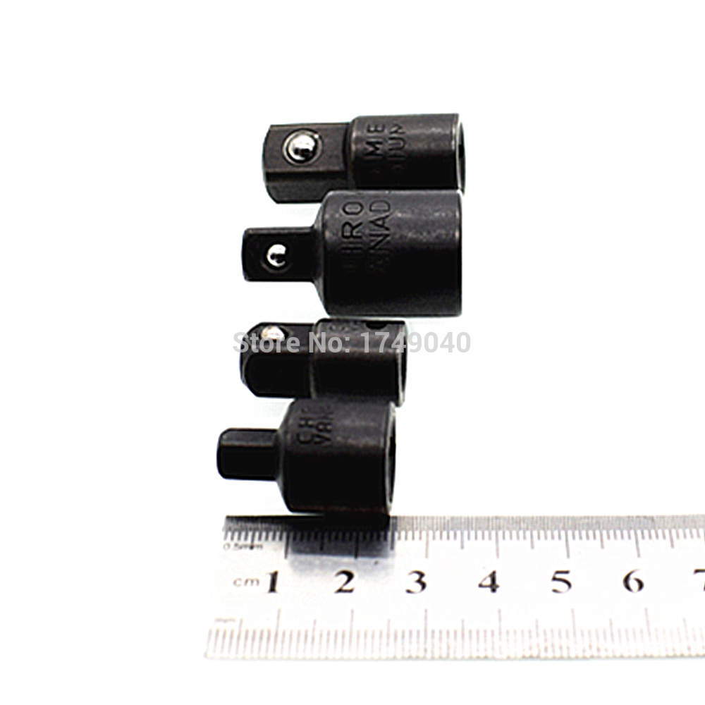 4pcs Step Down Adaptors 1/2" 3/8" 1/4" Square Drives Air Impact Socket Wrench Adapter Reducer Tools Set for Impact Guns