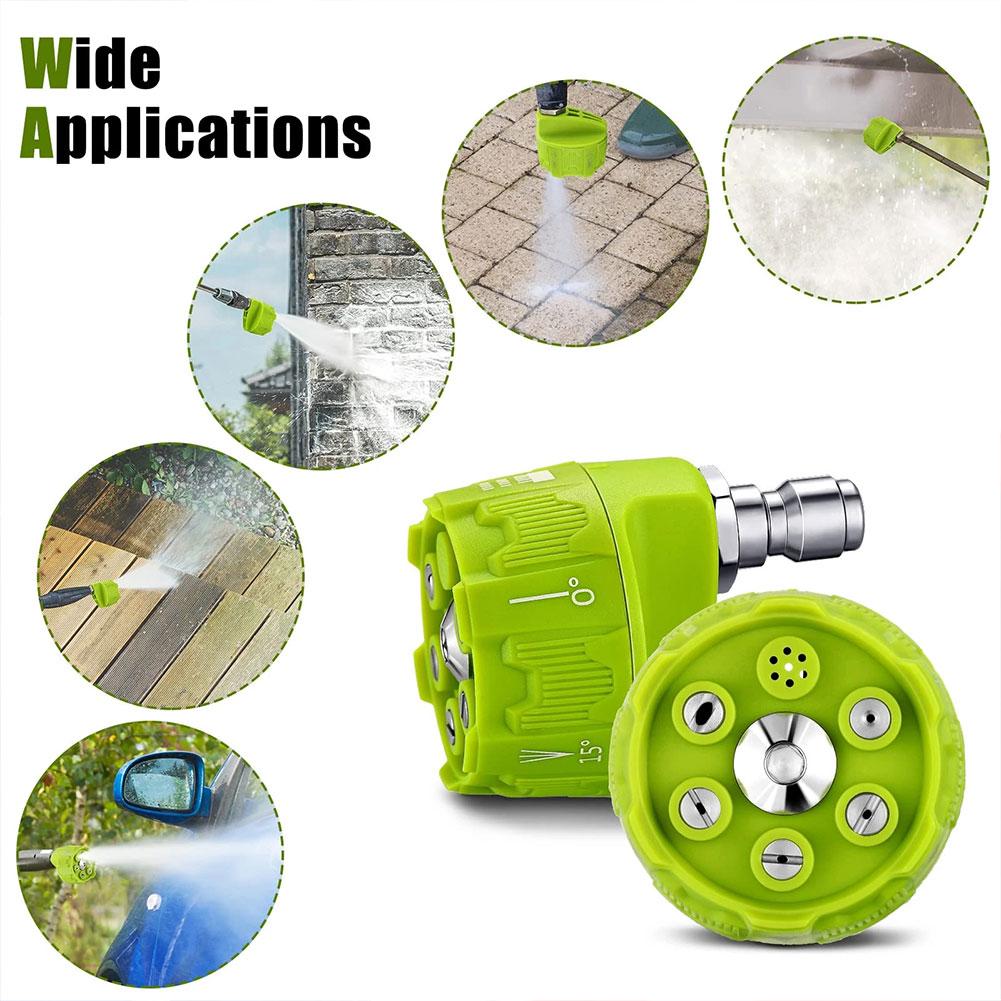 Boquilla de pulverización Universal para lavadora de alta presión, 4000Psi, 0 15 25 40 65 grados, rotación, riego, enjuague, boquilla de jabón, punta para jardín