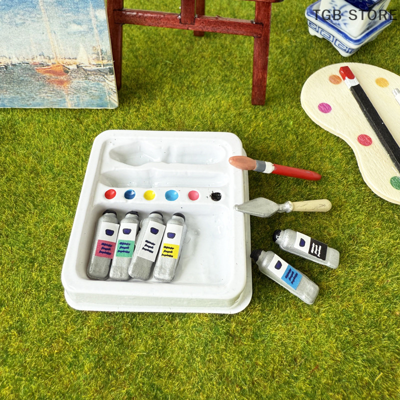 Miniaturowy piórnik akwarelowy, realistyczny projekt, mini piórnik, zabawki robić udawania, DIY, symulowany Model sceny robić zabawy.