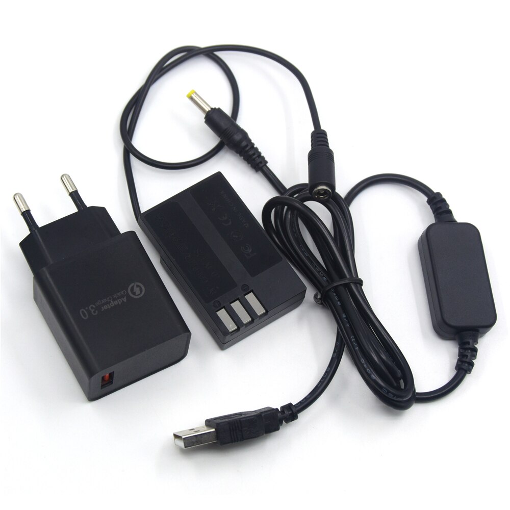 Power Bank USB Cable+D-LI109 Dummy Battery D-DC128 DC Coupler+Quick Charger for Pentax K-70 K-50 K-30 K-R K-2 K-S1 K-S2 Camera