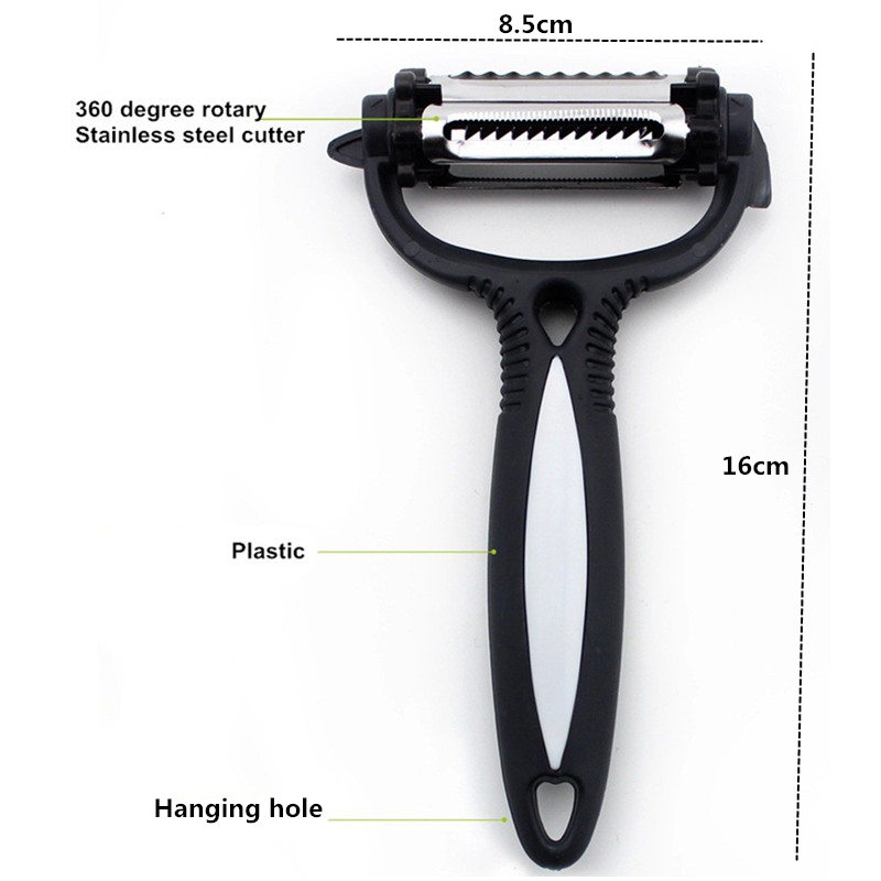 3 In 1 Fruit Vegetable Peeler 360 Degree Rotary Carrot Potato Peeler Kitchen Vegetable Knife Fruit Turnip Slicer Cutter
