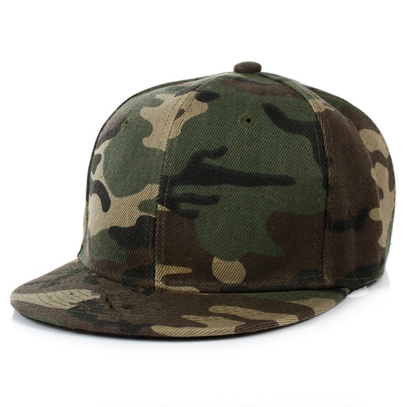 Snapback justerbar unisex army camouflage camo cap baseball kasket mænd kvinder afslappet ørken hat marshmello: 01