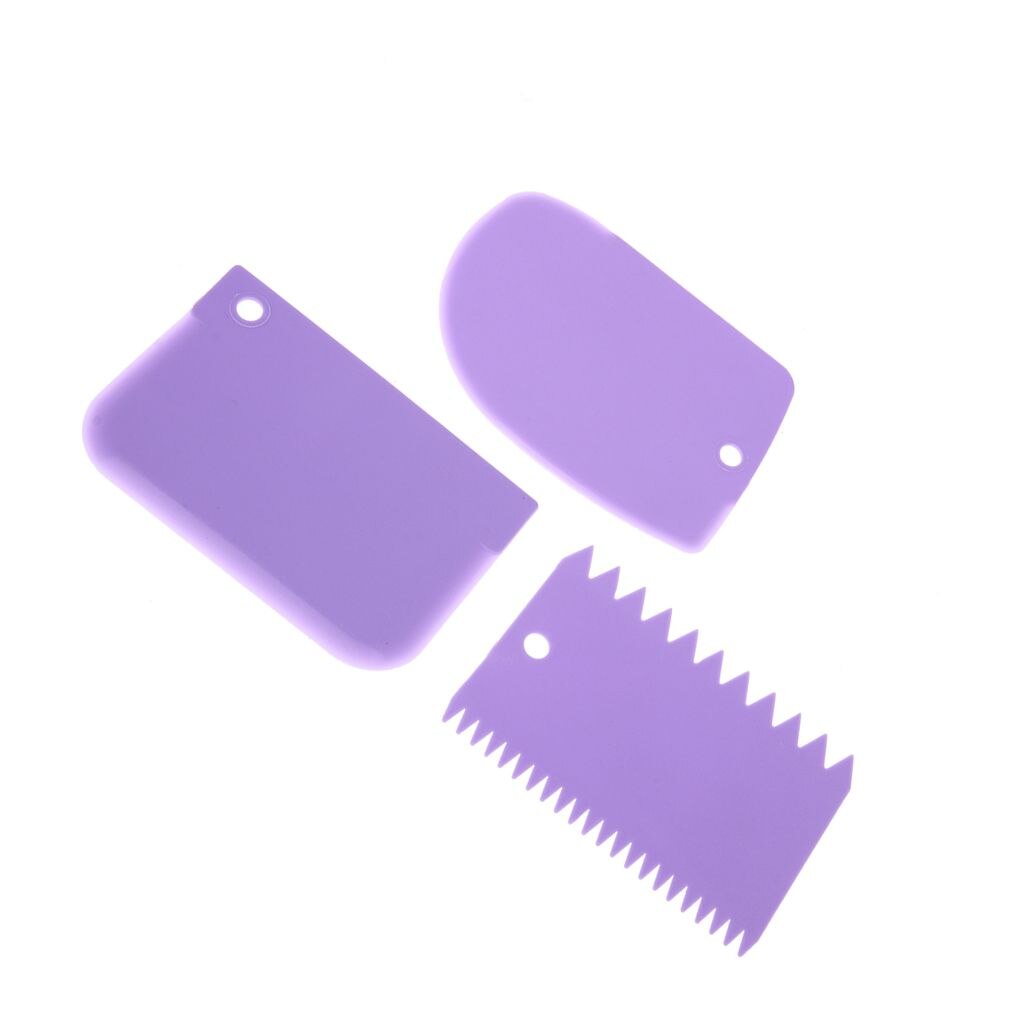 3 stuks/set plastic taartdecoratiegereedschappen deeg glazuur schrapers uitstekers keukenaccessoires taartrand gladmakerset