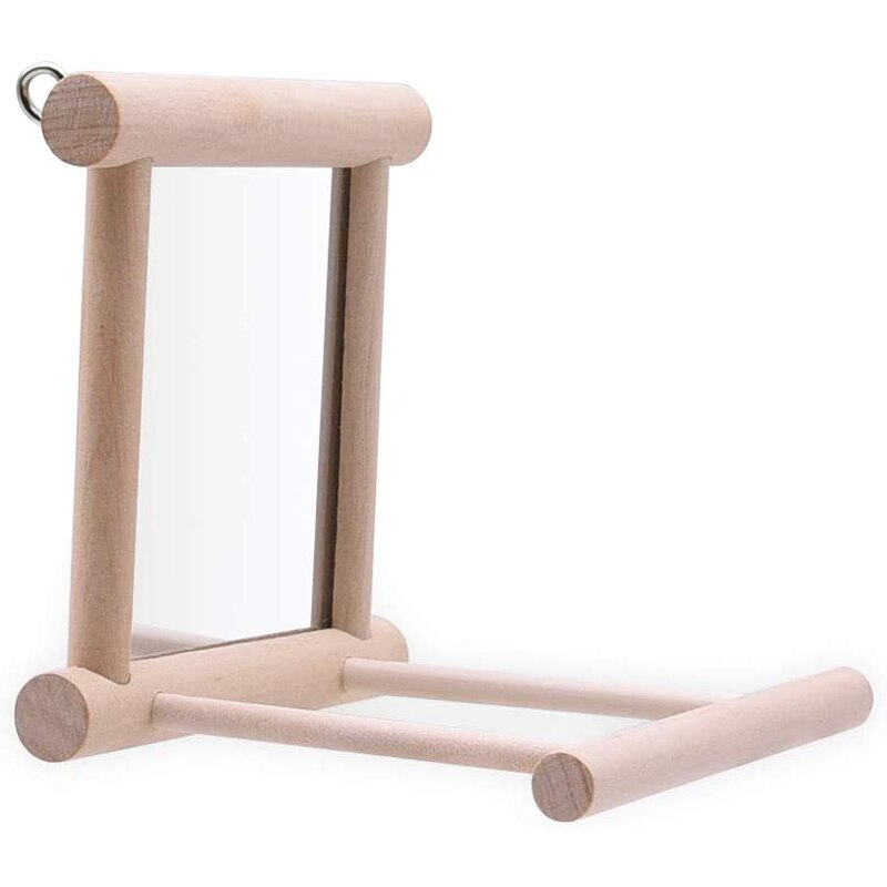 2 Packs of Finch Parrots with Swaying Bird Mirror Bird Perch Standing Pole