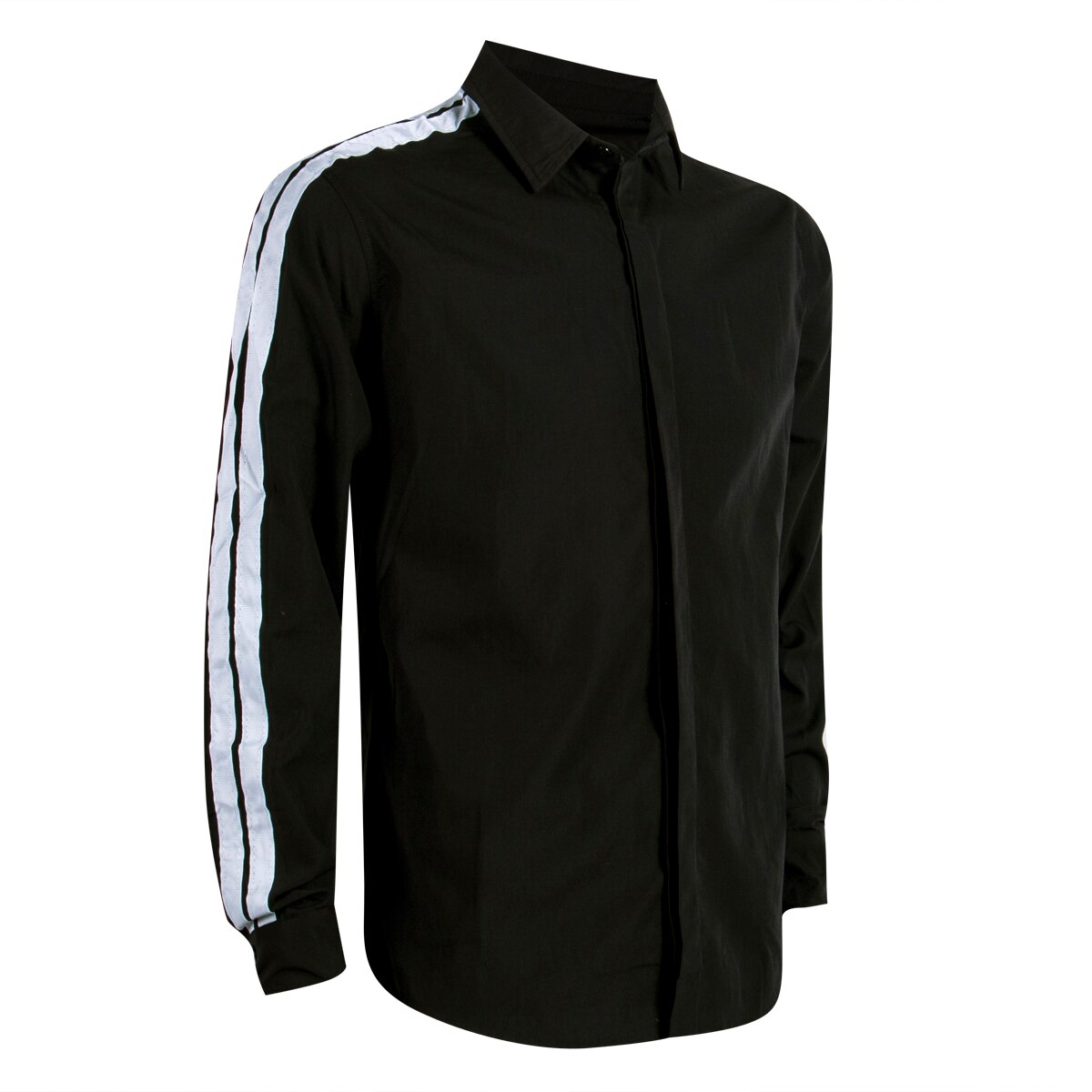 Men's Luxury Casual Business Dress Shirt Slim Fit Shirts Formal Long Sleeve Stylish Tops Black Green Red White: Black / M