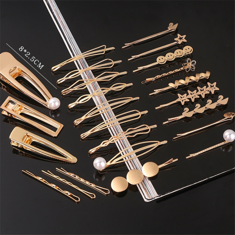 Pinzas para el cabello de Metal simples de Corea, alfileres para mujer, tocados, horquillas dulces, pasadores, accesorios para el cabello, , triangulación de envíos