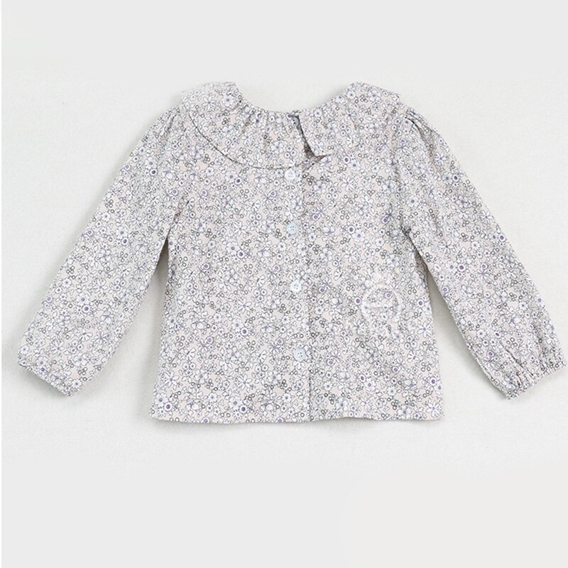 Leuke baby meisjes lange mouw revers bloem revers baby suites lente zomer navy shirt stuk kleding baby peuter jurk: Beige / 3T