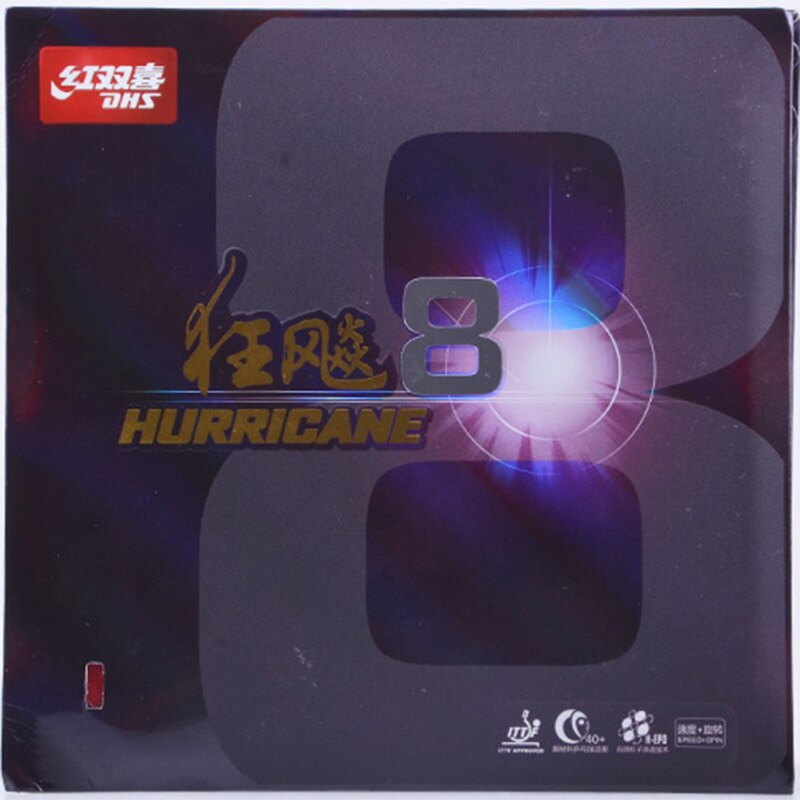 Original Dhs Hurricane 8 Table Tennis Rubber Sheet Ping Pong Rubber Pips-in H8 Ping Pong Bat Rubber