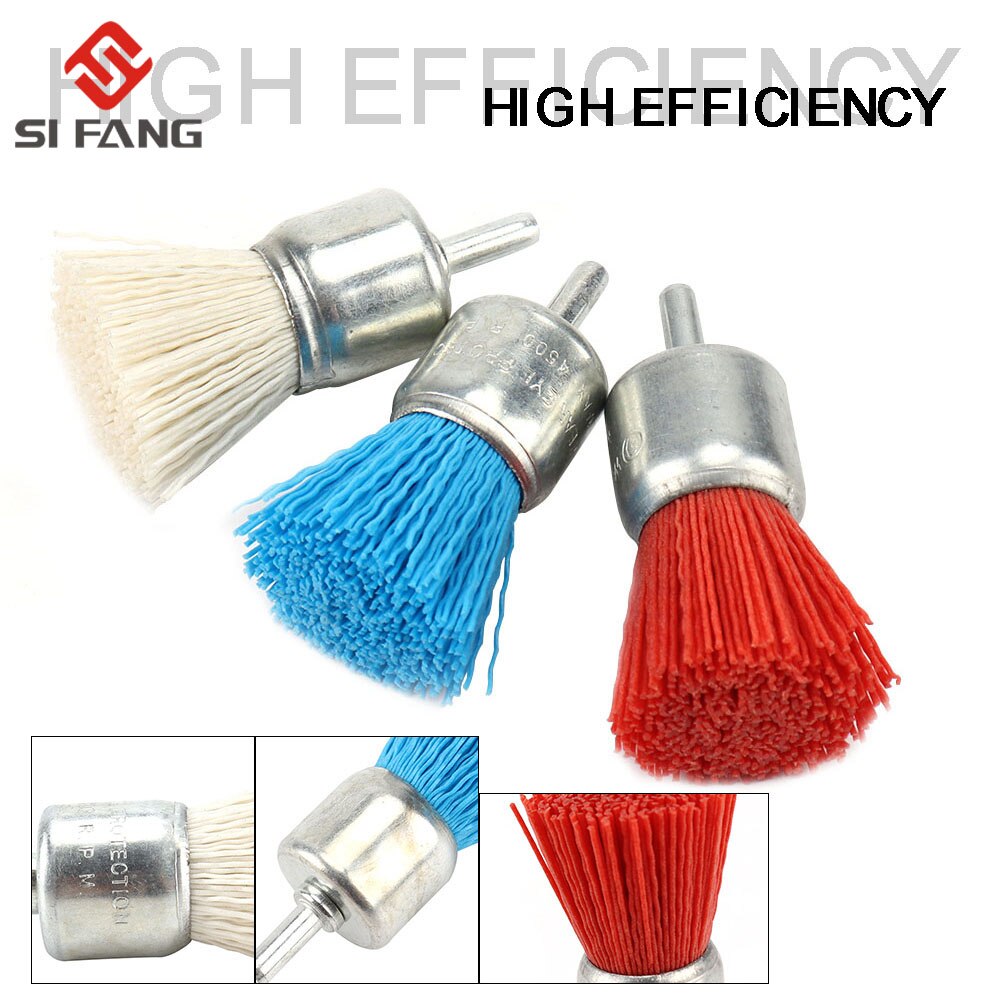 1/3pcs 30mm Cup Nylon Abrasive Brush Wheel Wire Brush for Drill Rotary Tool Wood Polishing Deburring Cleaning 80#/120#/240#