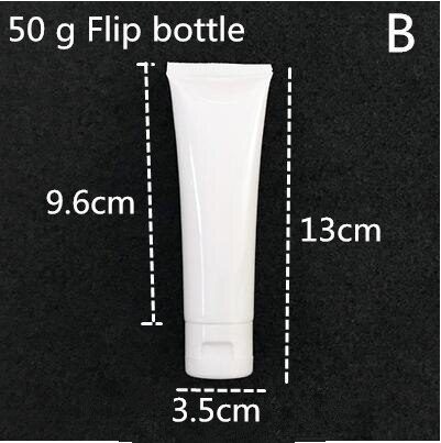 100 pcs Trasporto Libero 50 100 120 150 200 g Bianco Imballaggio di plastica Tubo Bottiglia di Vibrazione Tappo di Gel crema lozione contenitore vuoto di tenuta: 50 g flip cap B