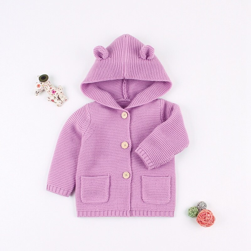 Party Years Infant Clothing Knitted Sweater Winter Baby Boy Girl Hooded Warm Autumn Winter Sweater Clothing 0-24M