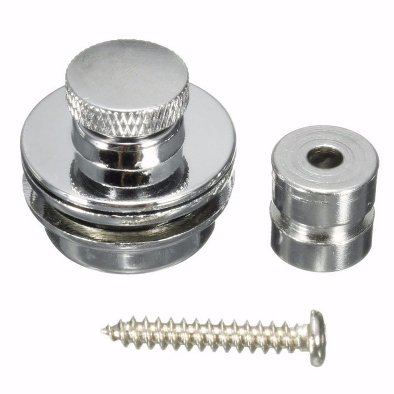 Verrou de sangle de guitare chromé, bouton de verrouillage pour toute basse acoustique électrique, vis facile à fixer et à enlever