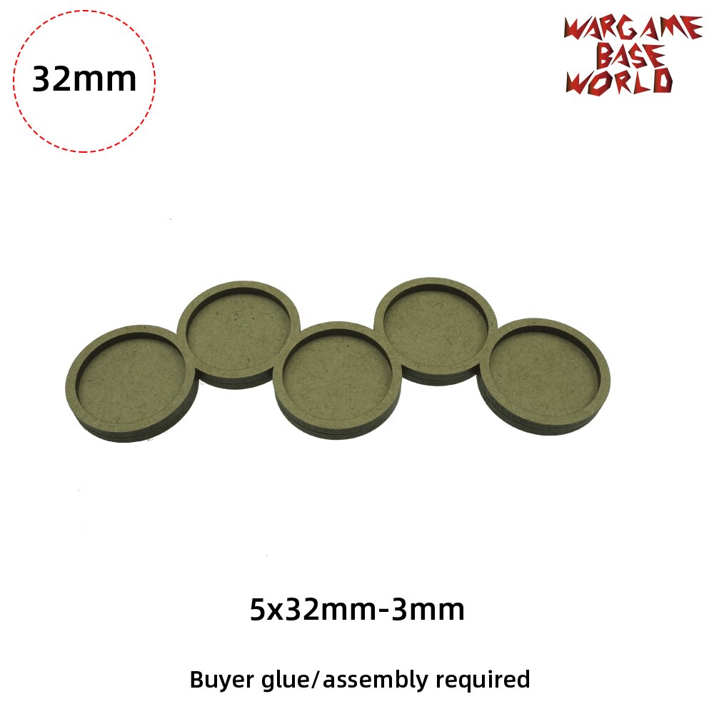 Wargame Base World - Round 32mm Movement Tray -: B-32mm-5bases-3