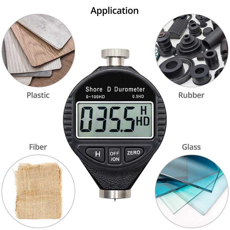 0-100HD Shore D Hardness Durometer Digital Durometer Scale With Large LCD Display For Rubber, Plastics, Flooring, Tire