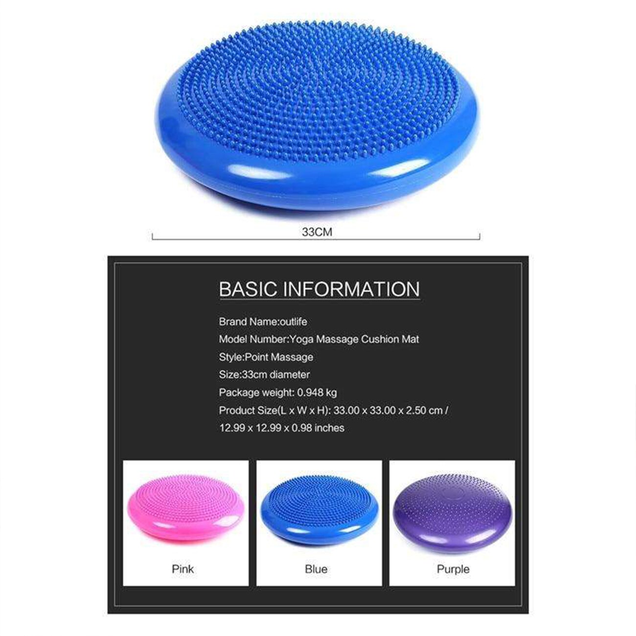 Wobble Cushion Stability Balance Disc Fitness Core Trainer Wiggle Pad for Home or Office Desk Chair and Kids Workout Equipment