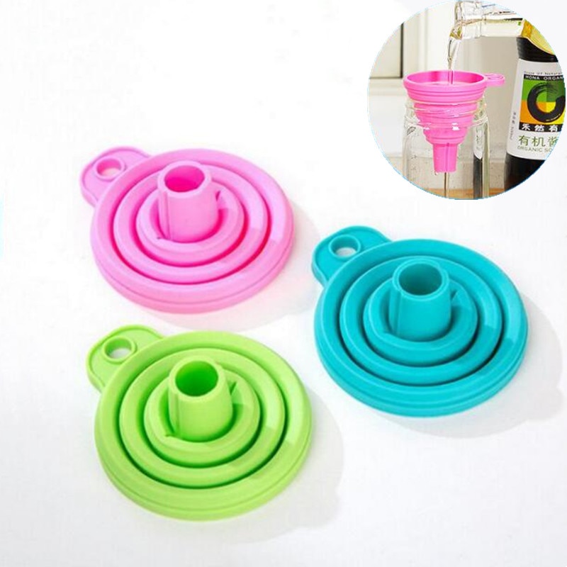 1PC Mini Foldable Funnel,Silicone Collapsible Funnel,Folding Portable Funnels Household Kitchen Funnel for Transferring Liquid