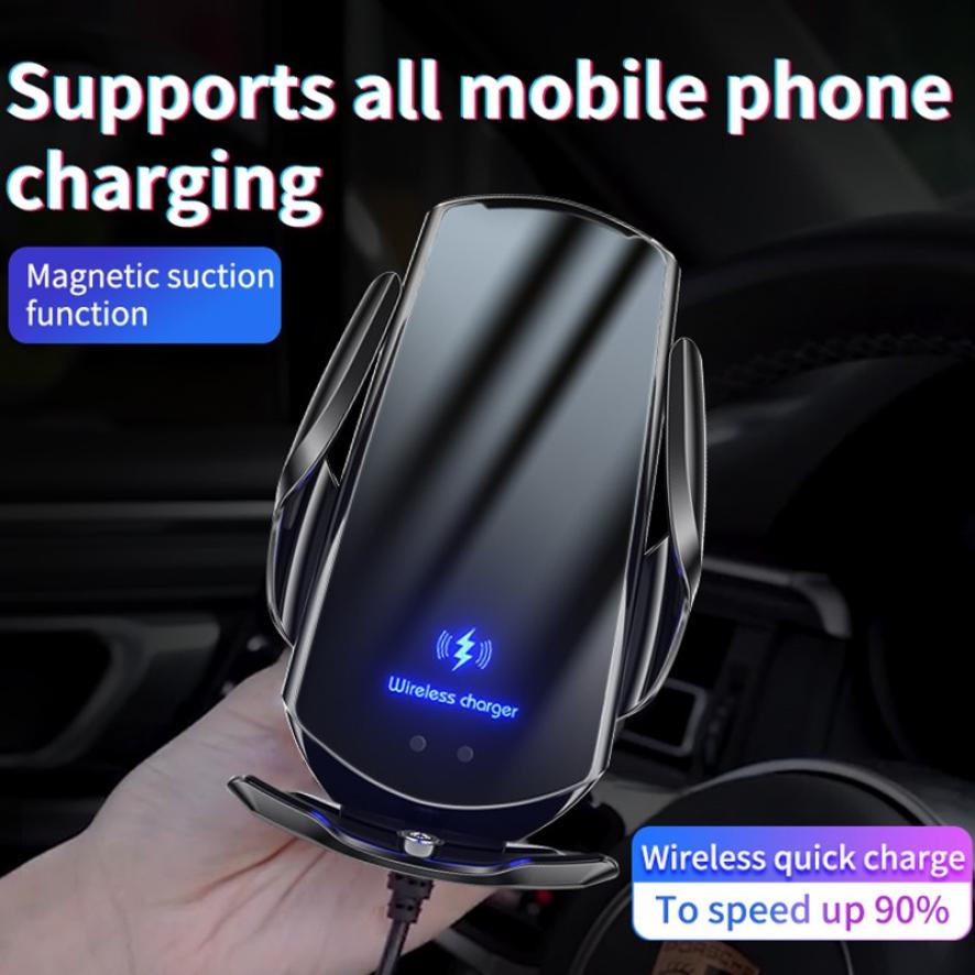 Automatische Montieren 15W Qi Auto Drahtlose Ladegerät für iPhone 12 11 XS XR X 8 Samsung S21 S20 Magnetische USB Schnelle Ladung Telefon Halfter