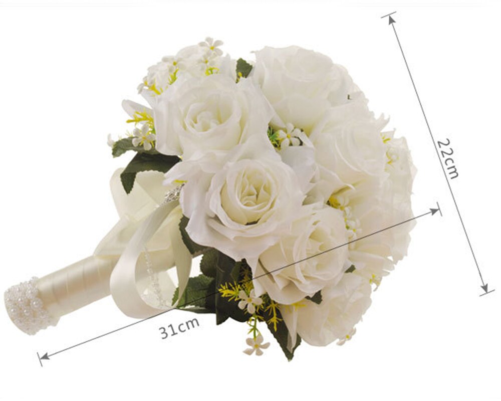 Western-style Church Wedding Bride Bridesmaid Flower Girl Bouquet Handmade Rose Throw Ivory Wedding Bridal Bouquet
