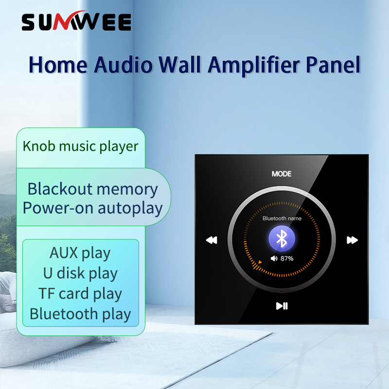 Mini Home Muziekspeler Bluetooth Achtergrondmuziekcontrolesysteem Audiopaneel Ingebouwde wandversterker FM U disk TF AUX afspelen