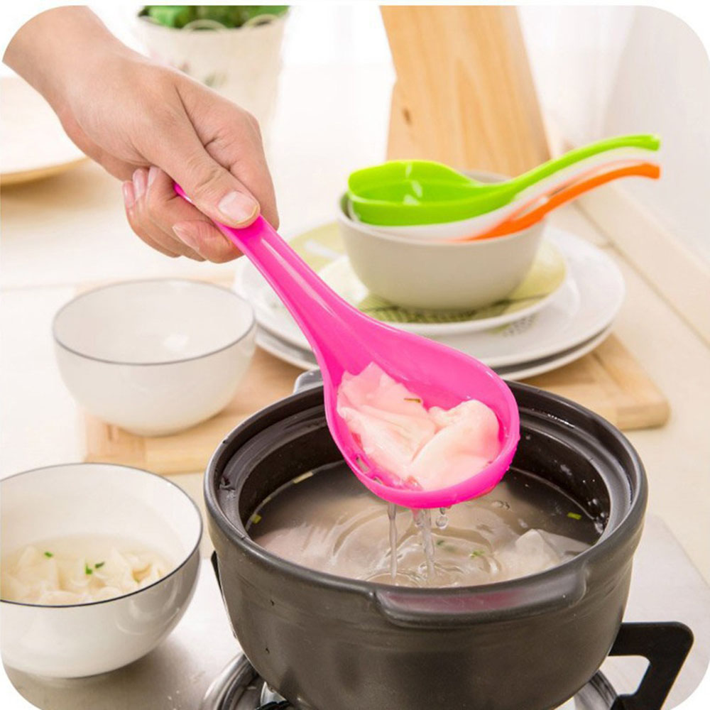 1 Pc Pot Spoon Dual-purpose Side Leakage Plastic Drain Spoon Home Noodles Colander Home Kitchen Supplies