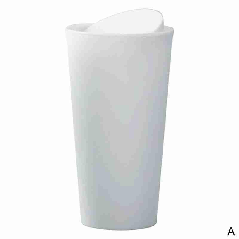 Round Car Trash Can Flip Car Trash Box Car Door Trash Bucket Holder Can Supplies Car Storage Cup Water J6U4: White