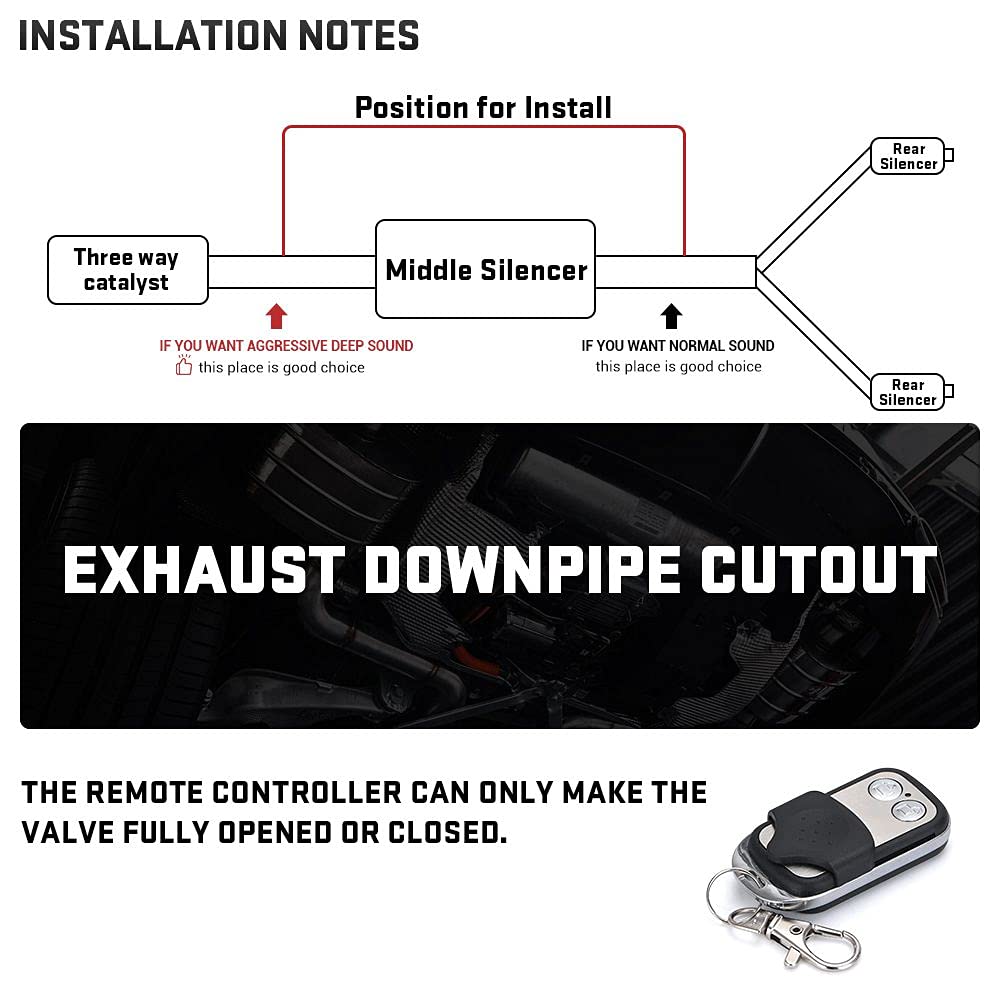 Universal Stainless Steel 2.5&quot;-3&quot; Inch /76mm Exhaust Pipe Electric I Pipe Cutout with Remote Control Valve Car Accessories