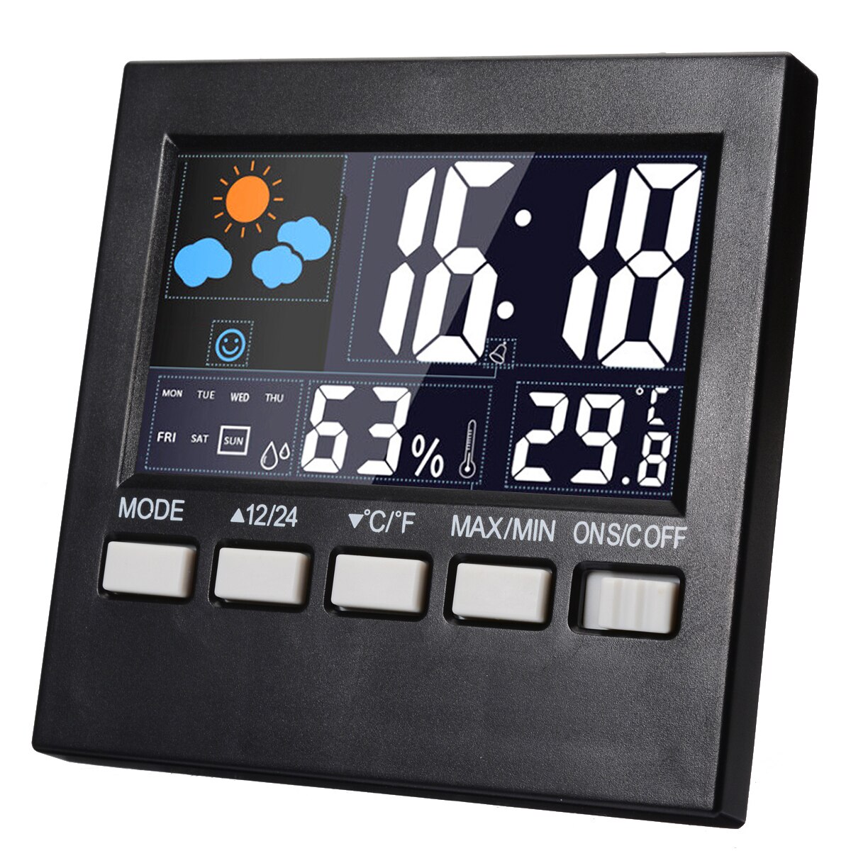 Humidity Sensor Clock Home Indoor LCD Digital Humidity Clock Multifuncti... – Grandado