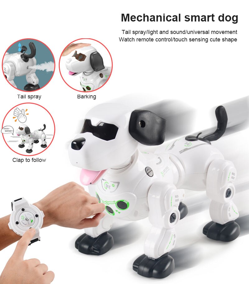 2.4G Remote Control Dog Wireless Charging Child Watch Remote Control Spray Robot Pet Electronic Pet Toy With Box