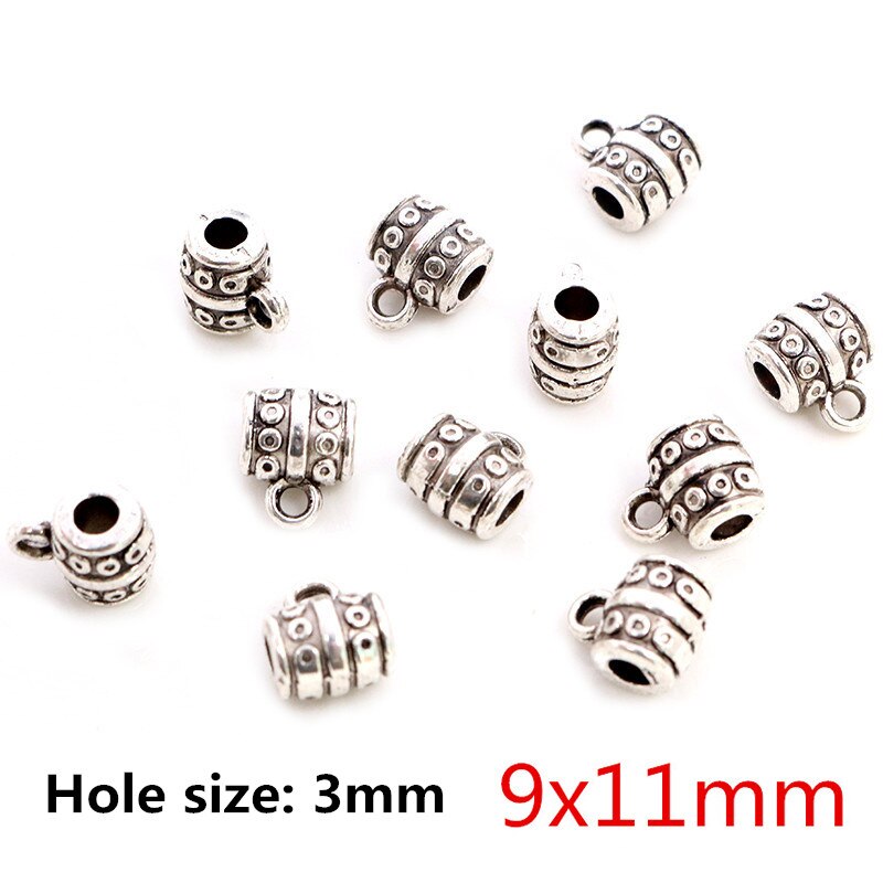 20pcs/lot DIY Handmade Beads Bails Pendants Jewelry Making DIY Necklace Antique Silver Color Bails Pendant Charm Beads Bails: R1-40