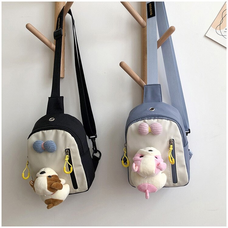 Dame mignon chien poupée taille sac toile sac à main bandoulière poitrine sac Fanny Pack pour femmes hanche sac nouvelle pochette sac à bandoulière