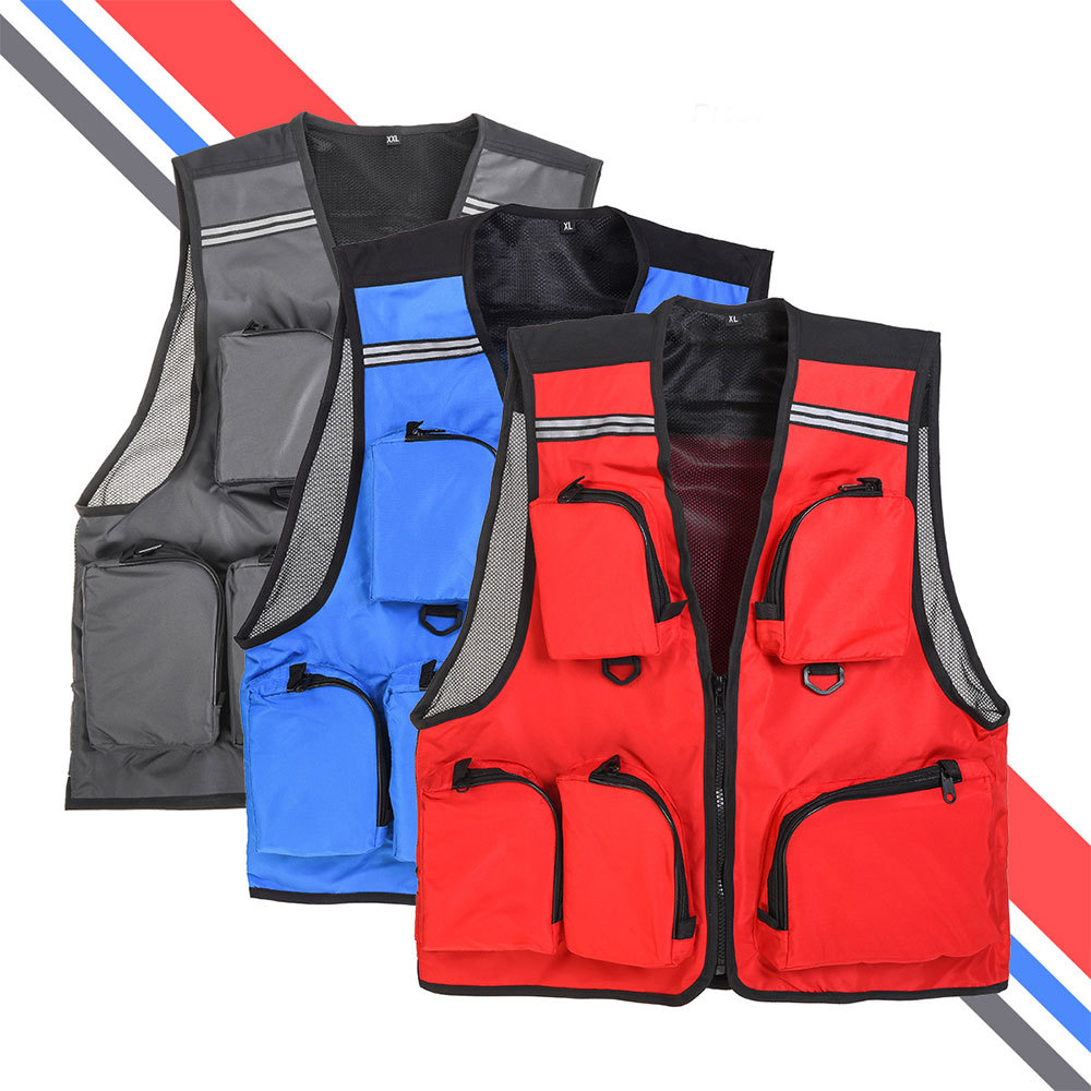 Camping Outdoor Fishing Vest Life Safety Jacket Swimming Sailing Waistcoat Vest Floatation Floating Quick-Drying Mesh Waistcoats
