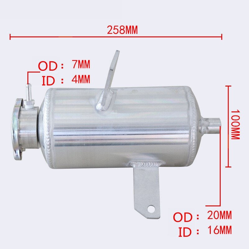 1.5L Universal Aluminum Coolant Water Expansion Tank Bottle Header Silver