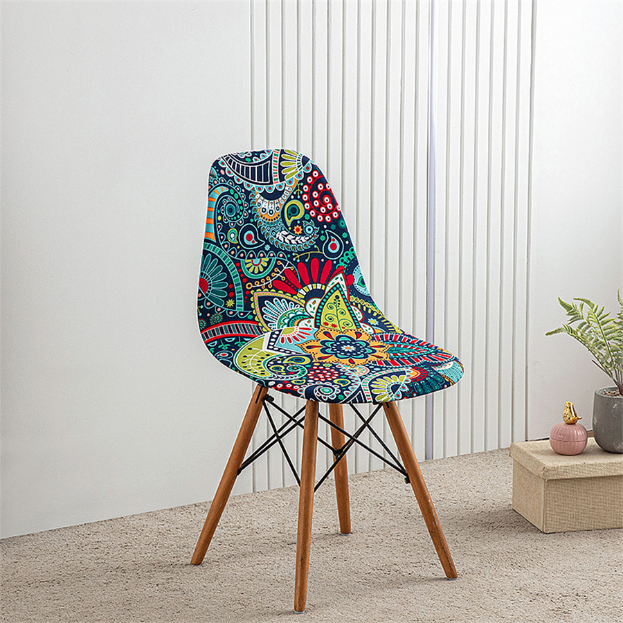 1Pc Bedrukte Eettafel En Stoelhoes Huishoudelijke Elastische Stoelhoes Eames Stoelhoes Speciaal Gevormde Stoelhoes: Blauw
