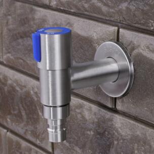 304 stainless steel Washing Machine Faucet bibcock Laundry Mop Pool Tap Dual Handles washing machine taps SC994: Yellow