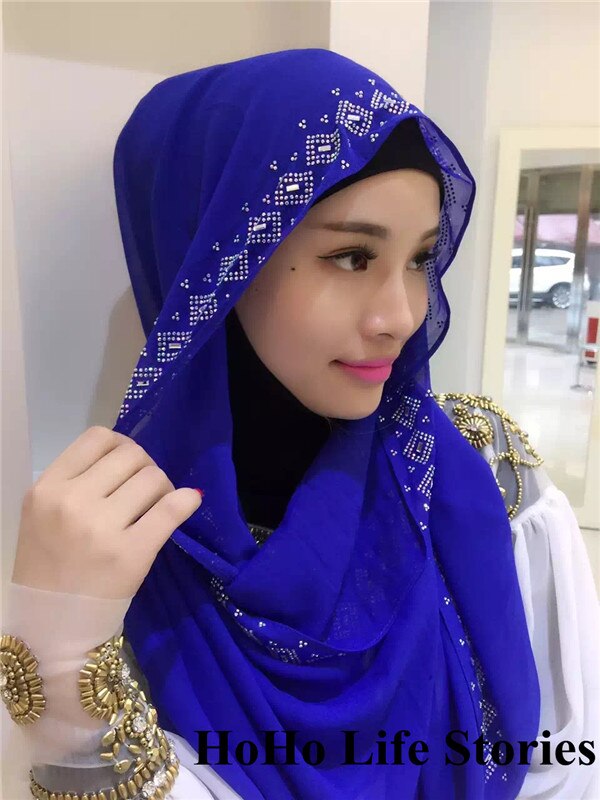 CJ118 180*70cm Middle East drilling Austria muslim hijabs scarf beautiful women of scarves (no underscarf): 3