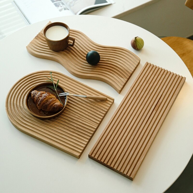 Water Ripple Bread Dessert Tray Cutting Chopping Board Geometric Placement Plate Curved Surface Art Decoration F