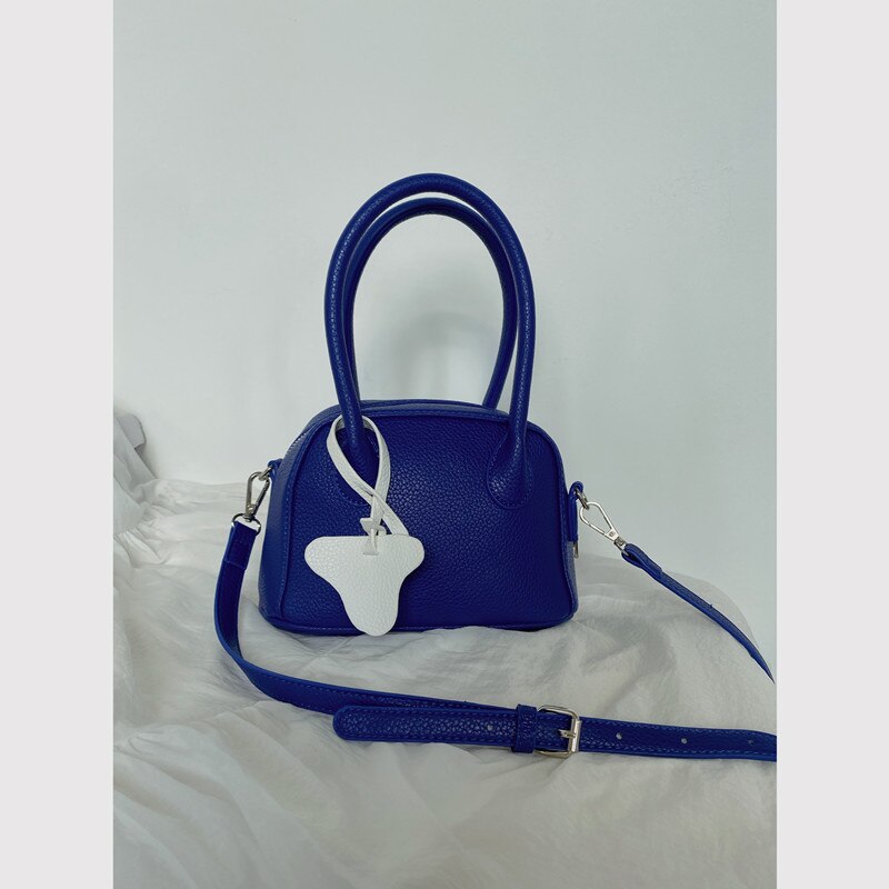 Bolso de hombro tipo bandolera pequeño para mujer, Bolso pequeño de piel sintética azul a la , Mini bolso de mano Vintage: Default Title