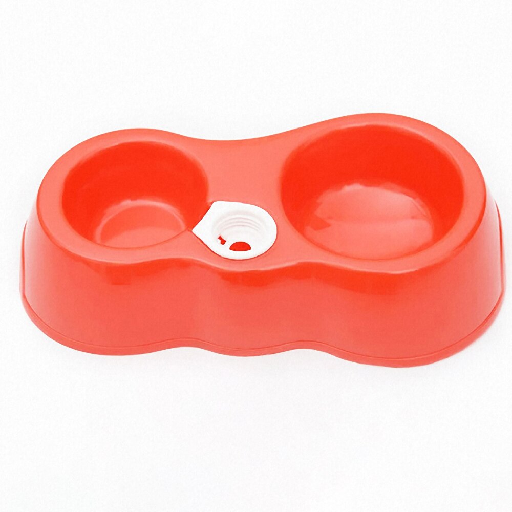 Automatische voerbak voor honden, dubbele voerbak van kunststof, voerbak voor honden, puppy's, katten, waterdispenser, voerbakjes: Rood
